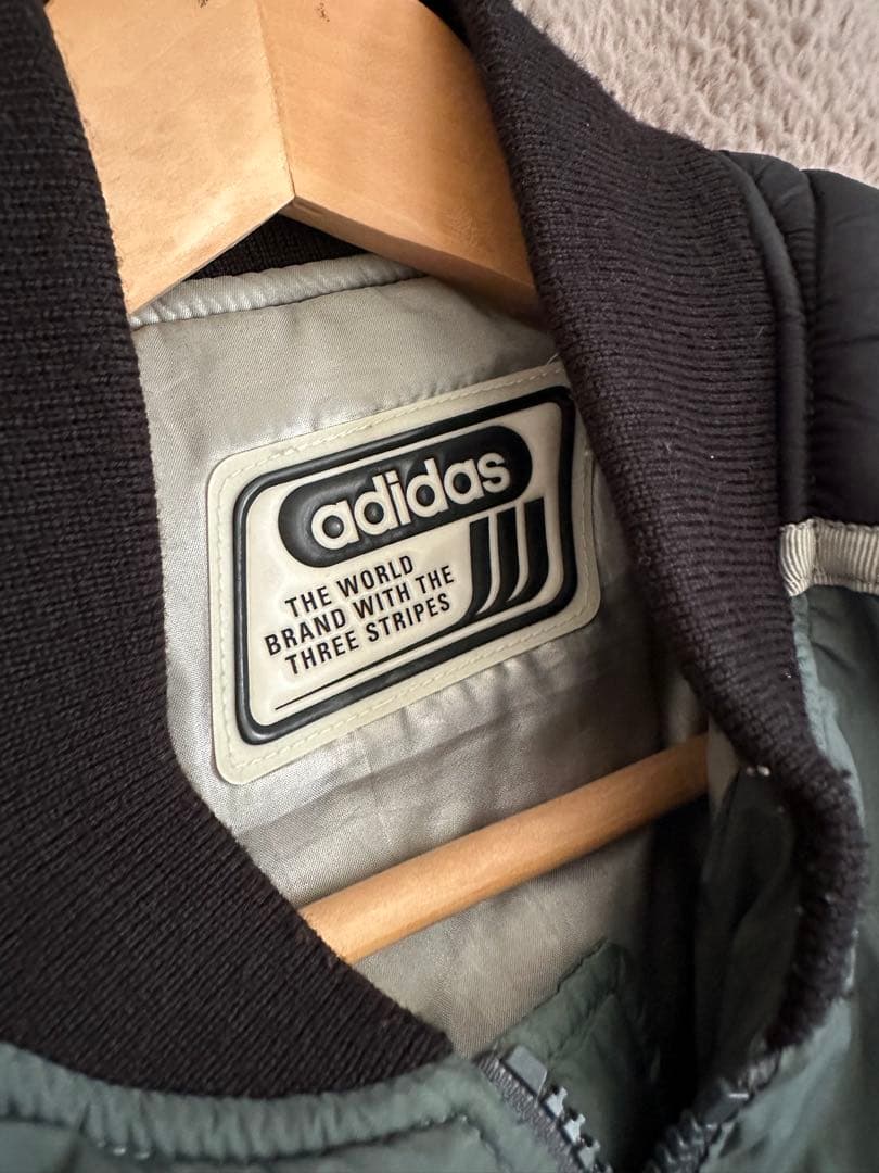 80s adidas ミリタリー ボンバー ジャケット レーシング カーキ