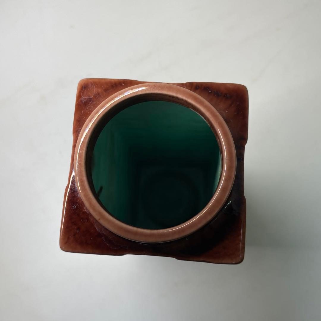 【茶道具】横石嘉助造　長崎三彩　杓立（共箱）天然忌に