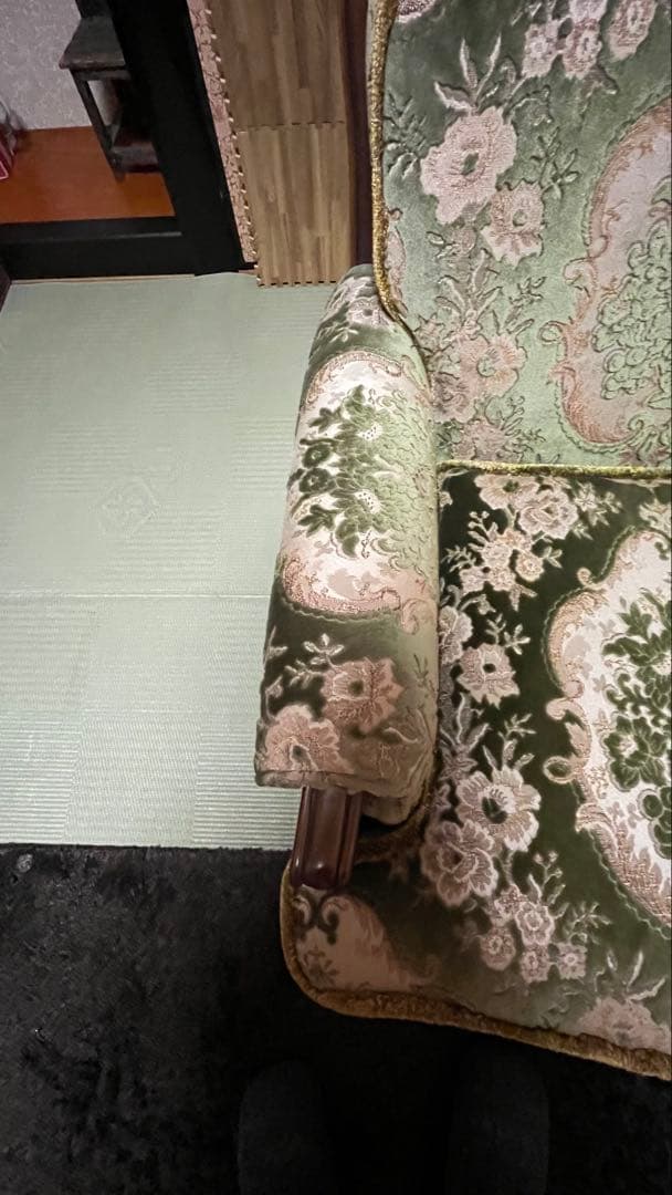 オールドカリモク 金華山 シングルソファ アンティーク 猫脚 1人掛け 椅子