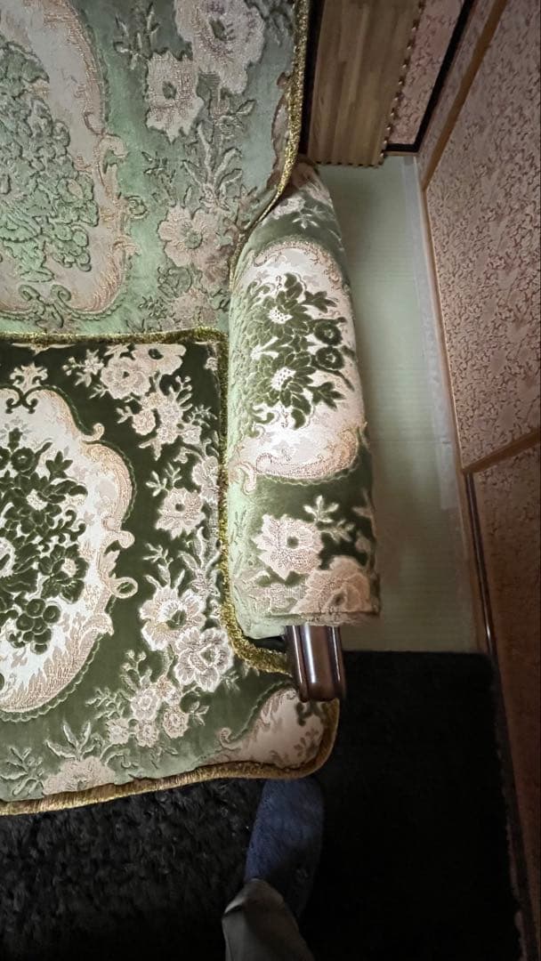 オールドカリモク 金華山 シングルソファ アンティーク 猫脚 1人掛け 椅子