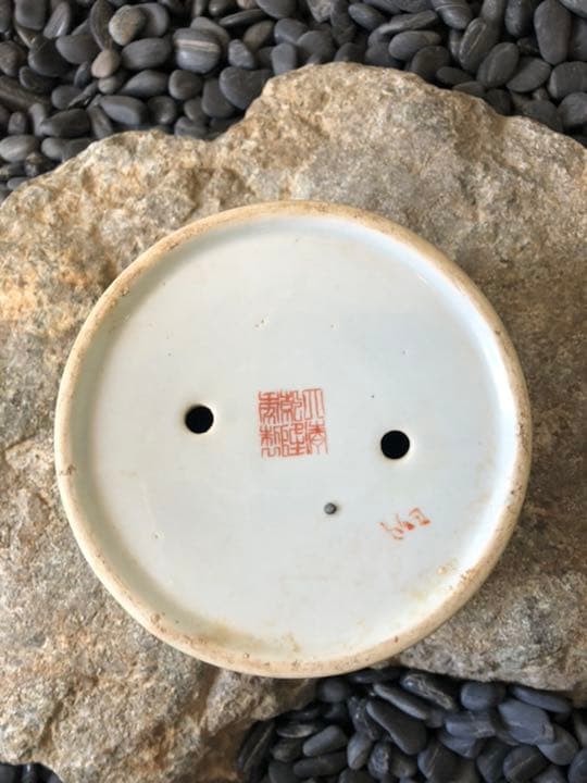 希少　南京絵鉢　南京鉢　岩松　イワヒバ　岩ヒバ　植木鉢　サボテン　アガベ