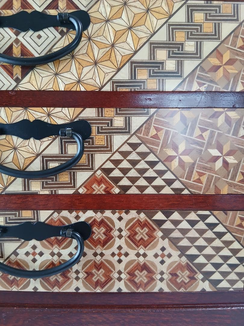 寄木細工 三段引き出し