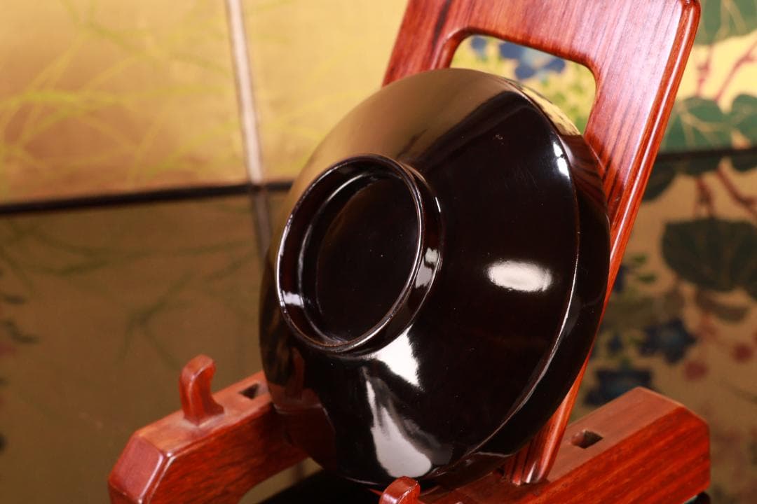 コーヒーじいさん専用　BJ021 時代輪島塗　波に雲上富士図金蒔絵　吸物椀　五客