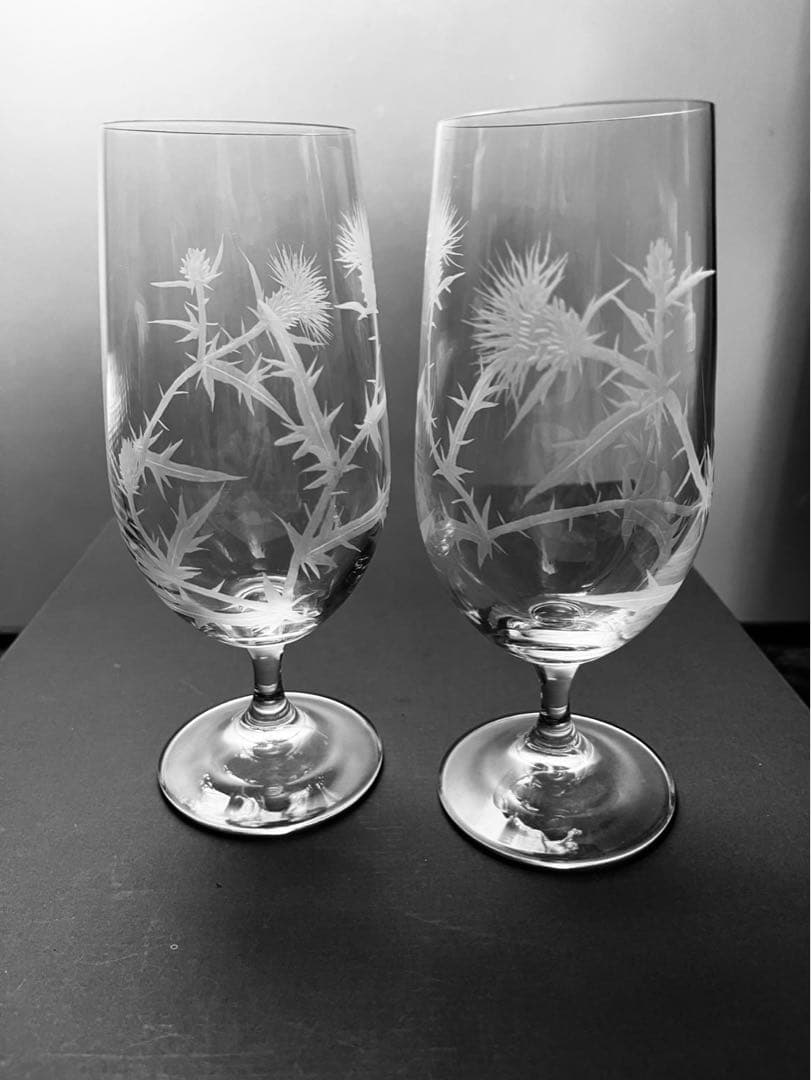 【彫刻部分は作家手作り】アザミ ペアタンブラー