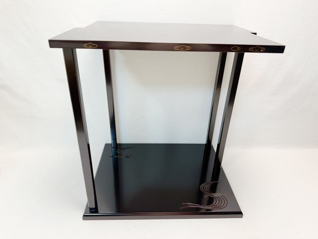 茶道具 河瀬一敬造 山雲棚 鵬雲斎好写し 溜塗 組み立式 元箱