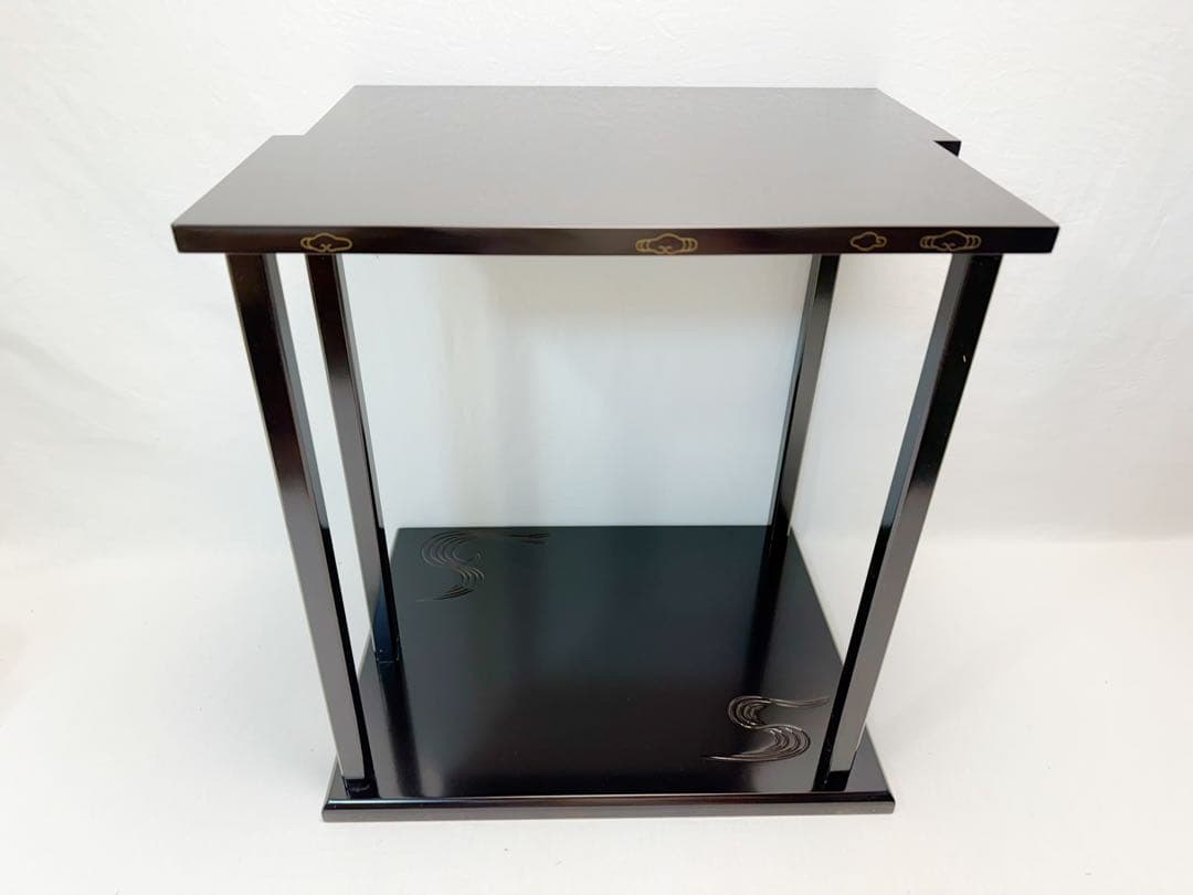 茶道具 河瀬一敬造 山雲棚 鵬雲斎好写し 溜塗 組み立式 元箱