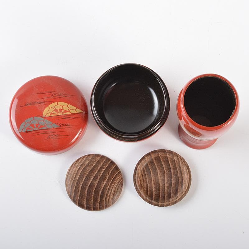 茶道具　漆塗　茶箱　茶碗　茶杓　棗など　八点　一式　V　R6455