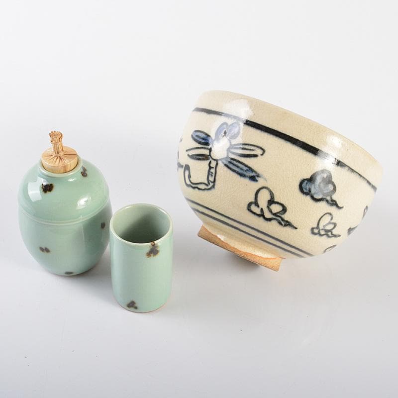 茶道具　漆塗　茶箱　茶碗　茶杓　棗など　八点　一式　V　R6455