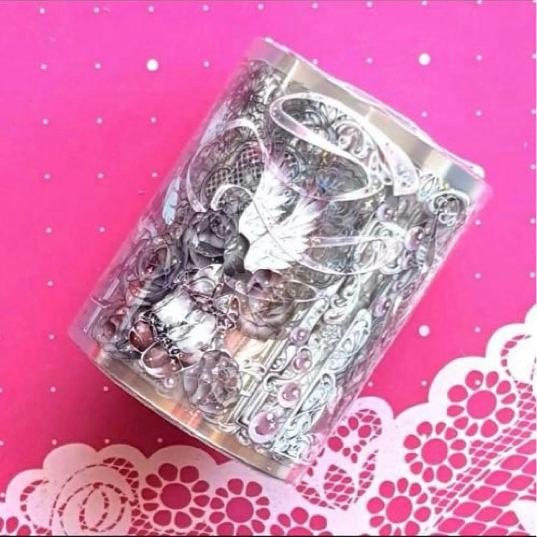 ♡SALE♡ 贝壳光 6cm×10m 芭蕾羽织舞 黑 海外マスキングテープ