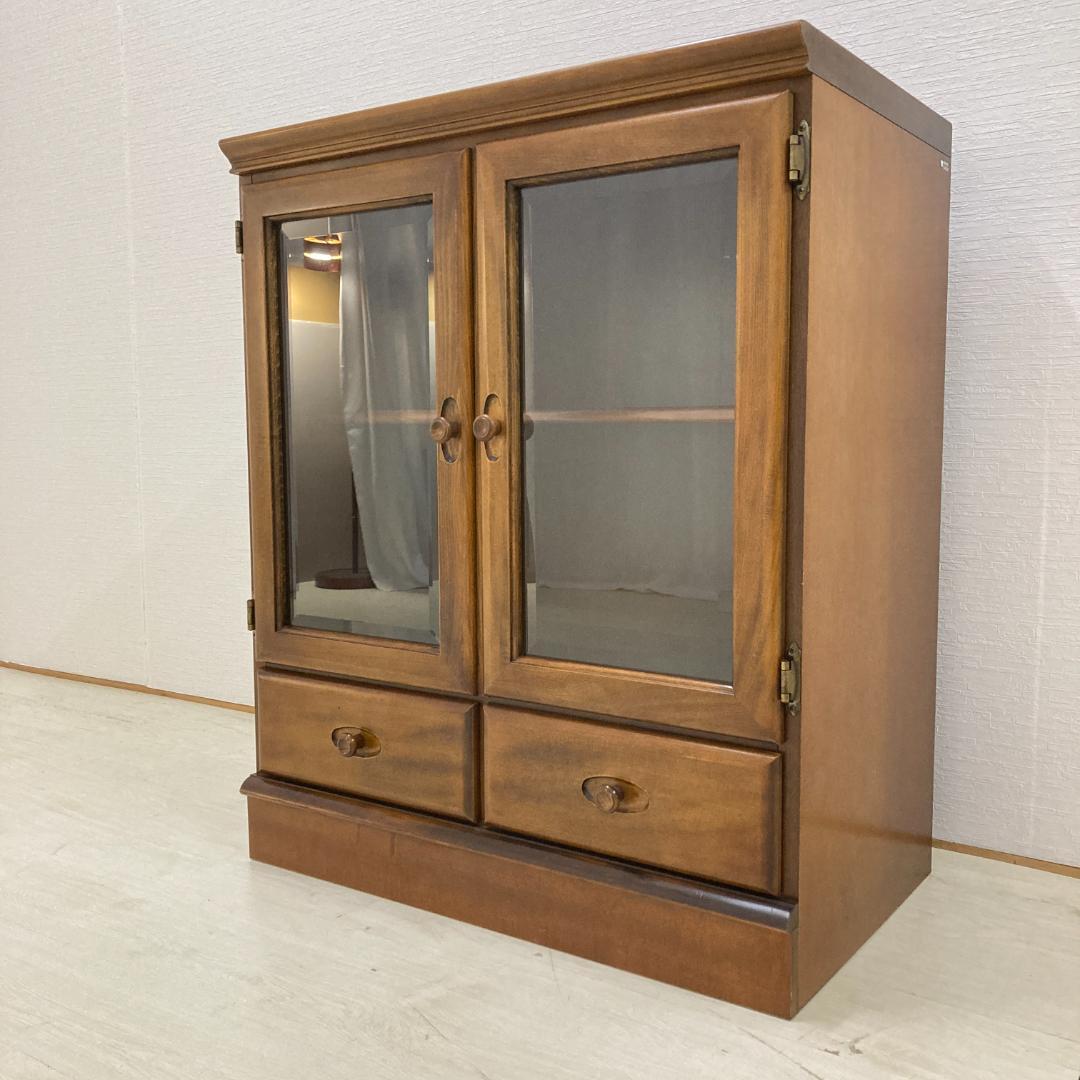 【オールドカリモク】ガラスキャビネット　サイドボード