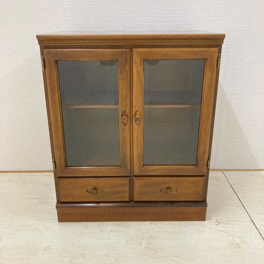 【オールドカリモク】ガラスキャビネット　サイドボード