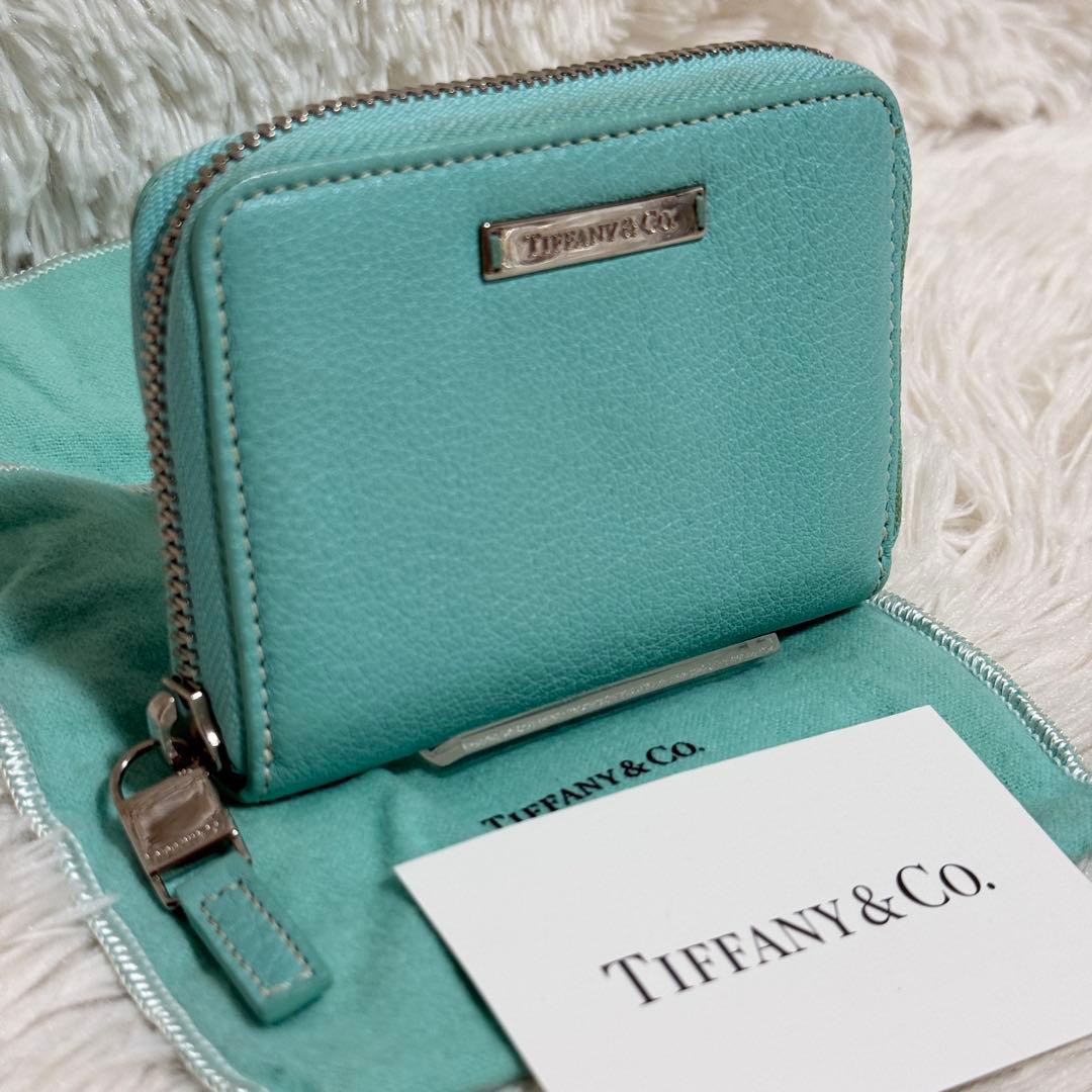 【訳あり美品】TIFFANY&CO　パース　ラウンドファスナー