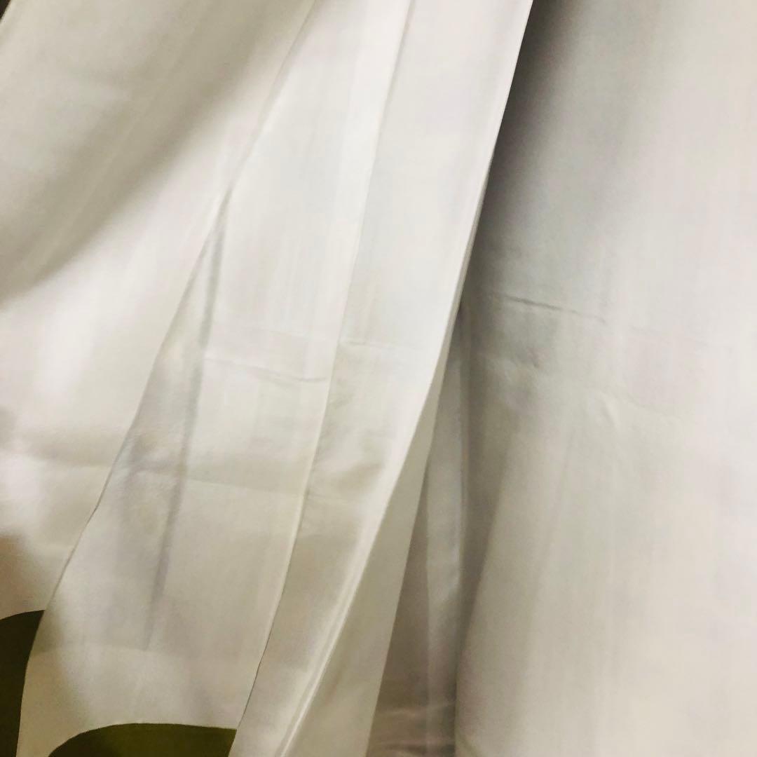 【未使用　トールサイズ】絞　青海紋　作家物　結城紬　袷　裄丈70.5 身丈170