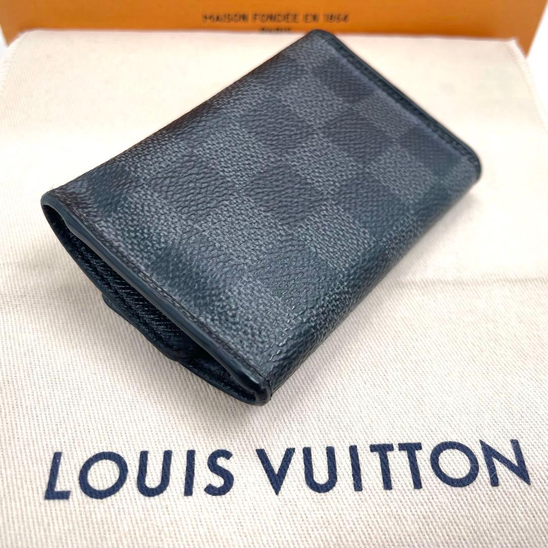 <良品＞ ルイヴィトン ダミエ　グラフィット　キーケース　キーホルダー878