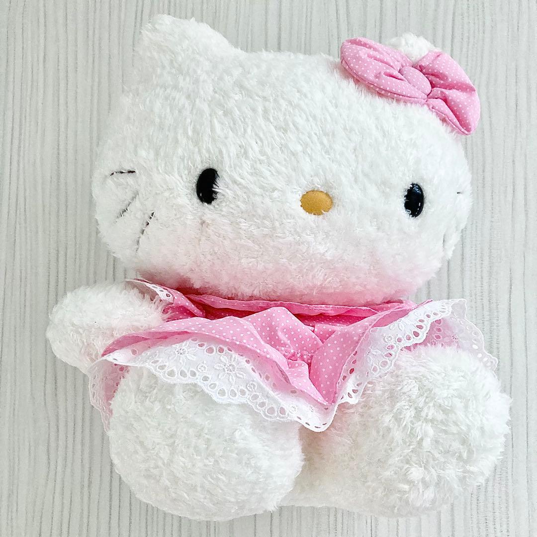 ❤️美品 レトロ ハローキティ エプロン ぬいぐるみ (L) 激レア 希少