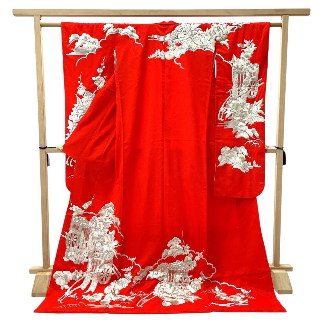 ◎mk-1250　引き振袖　お引きずり　婚礼衣装　銀駒刺繍　　11-28