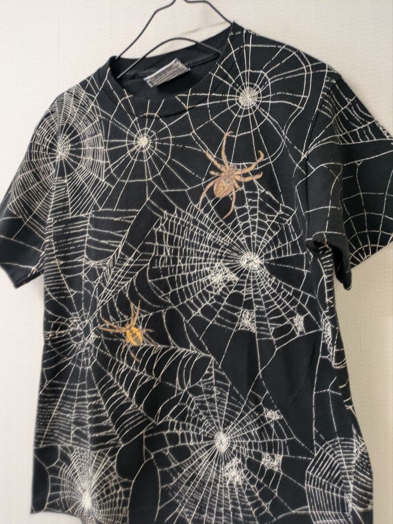 【超希少！】【極美品！】Vintageスパイダーウェブ蜘蛛の巣Tシャツ USA