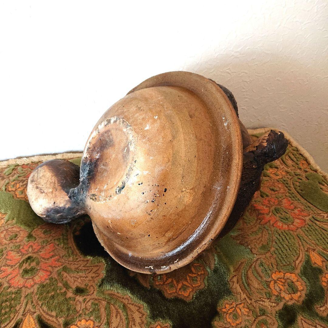 分福茶釜☆手捻り☆信楽焼タヌキ☆２６cm【値下げ】