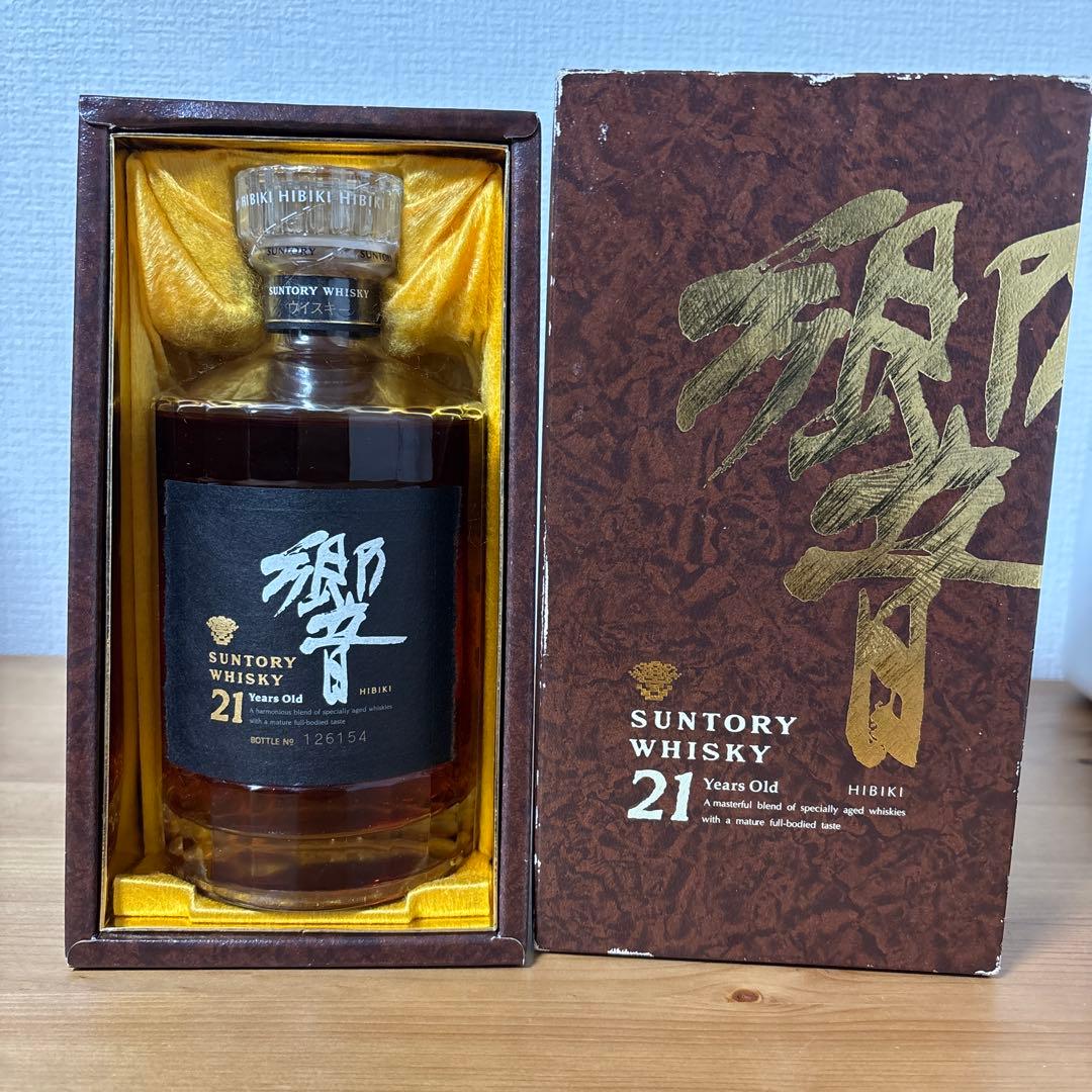 サントリーウイスキー　響21年　旧ボトル　金キャップ　裏ゴールドラベル　箱付き