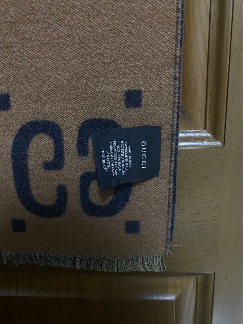 GUCCI GGジャカード ウールシルク マフラー スカーフ 男女兼用 正規品