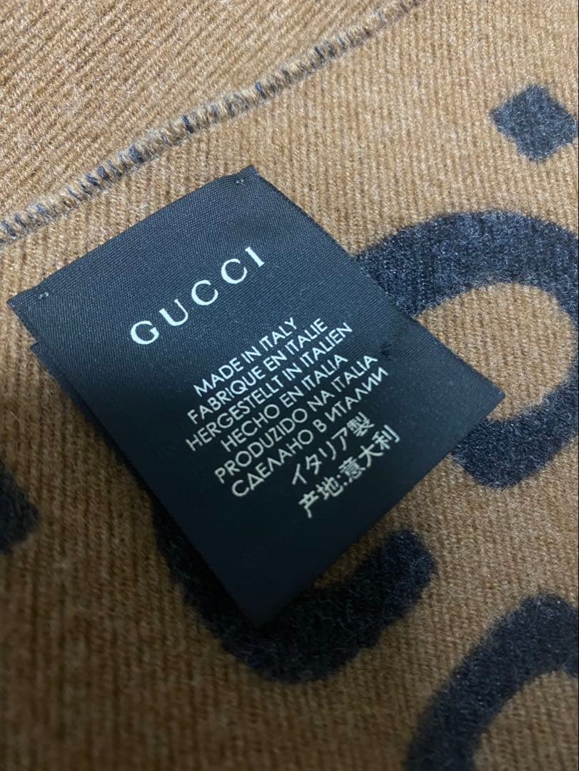 GUCCI GGジャカード ウールシルク マフラー スカーフ 男女兼用 正規品