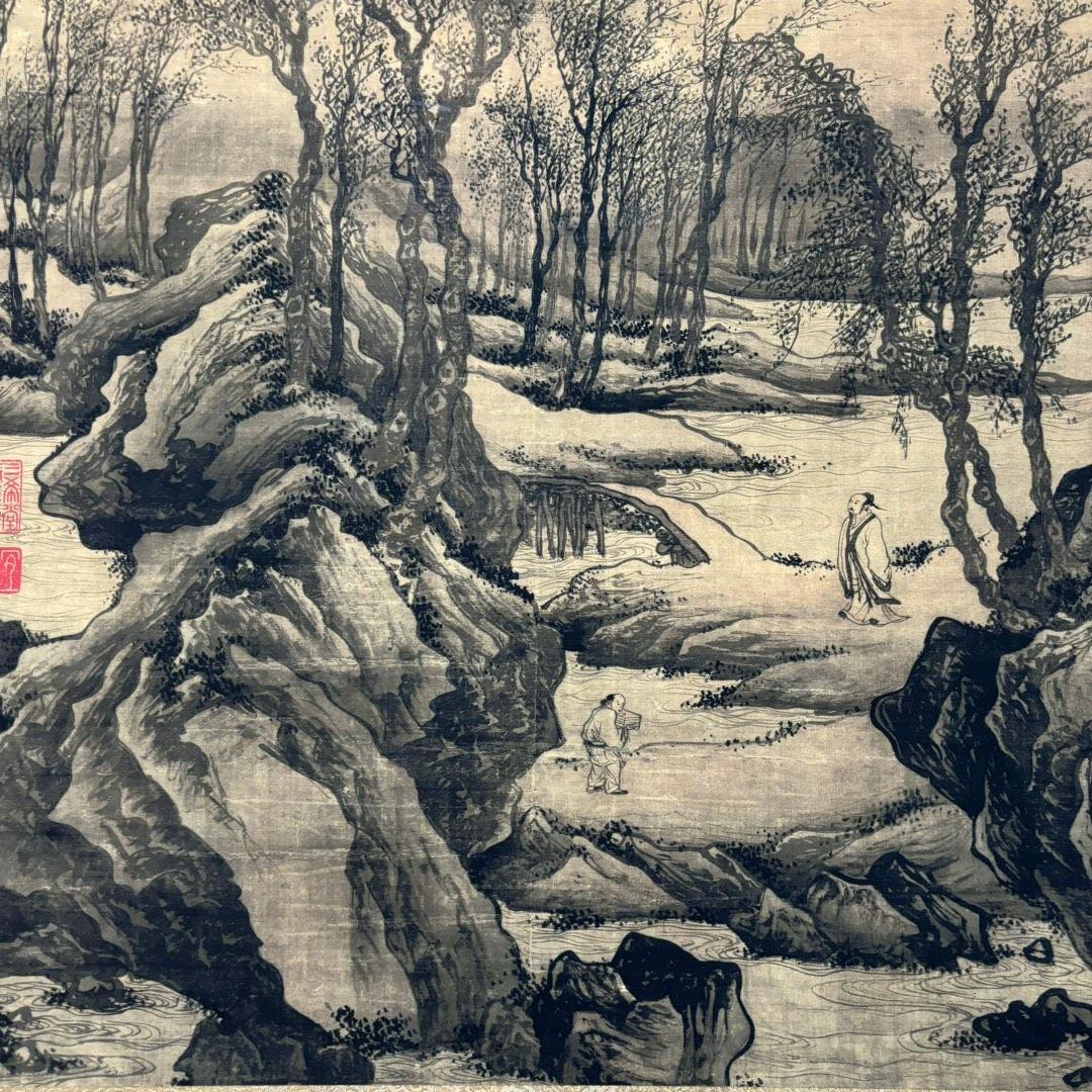 【特価】唐寅 松路風声 掛け軸 中堂｜中国山水画｜新中式・開運インテリア