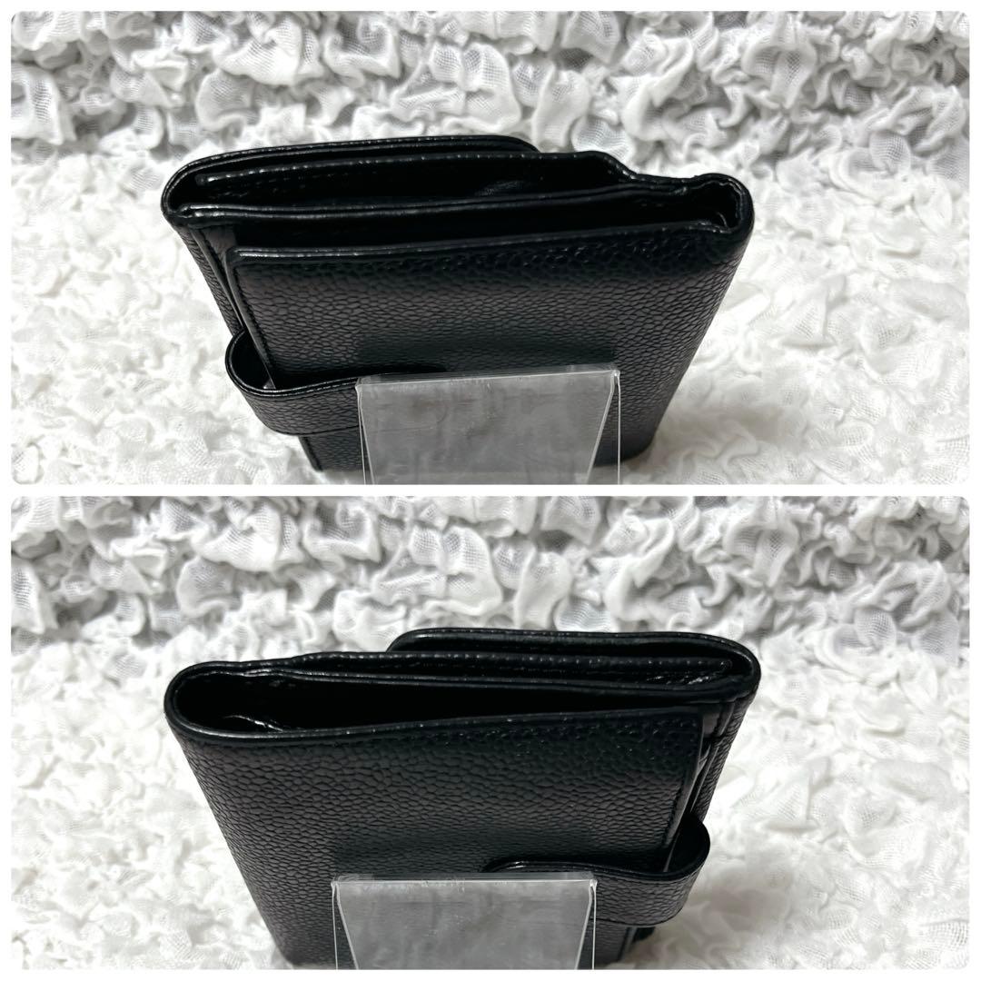 良品✨CHANEL シャネル キャビアスキン 折り財布 ココマーク ブラック