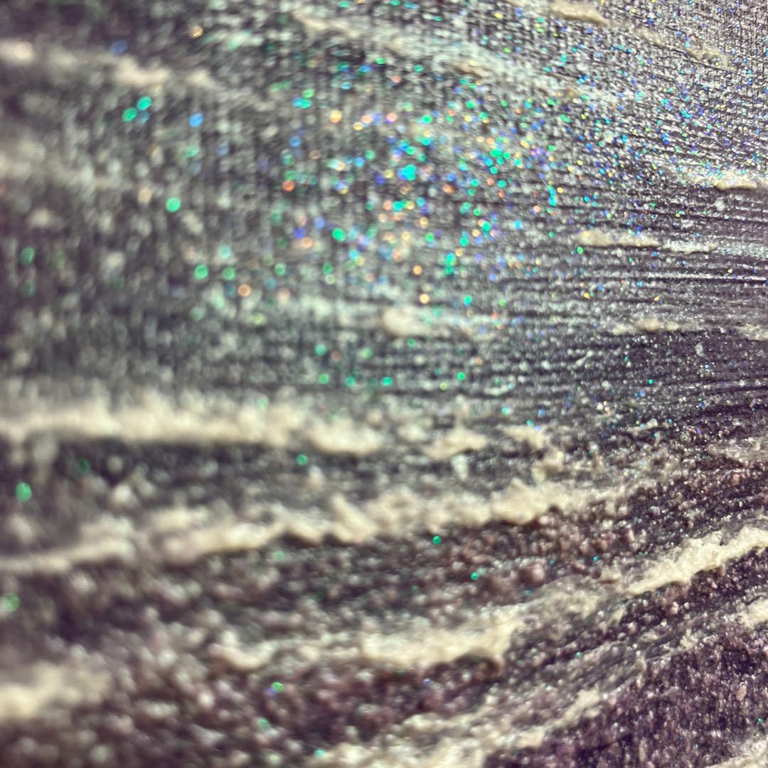 絵画　アクリル画　原画　星降る月夜に願う　海　星月夜　テクスチャーアート　S.I