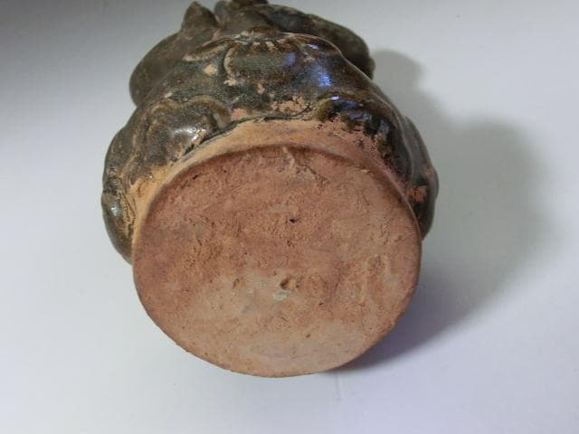 置物■唐子 花瓶 オブジェ 中国 時代物 古玩 古い花器 青磁 骨董品 希少■