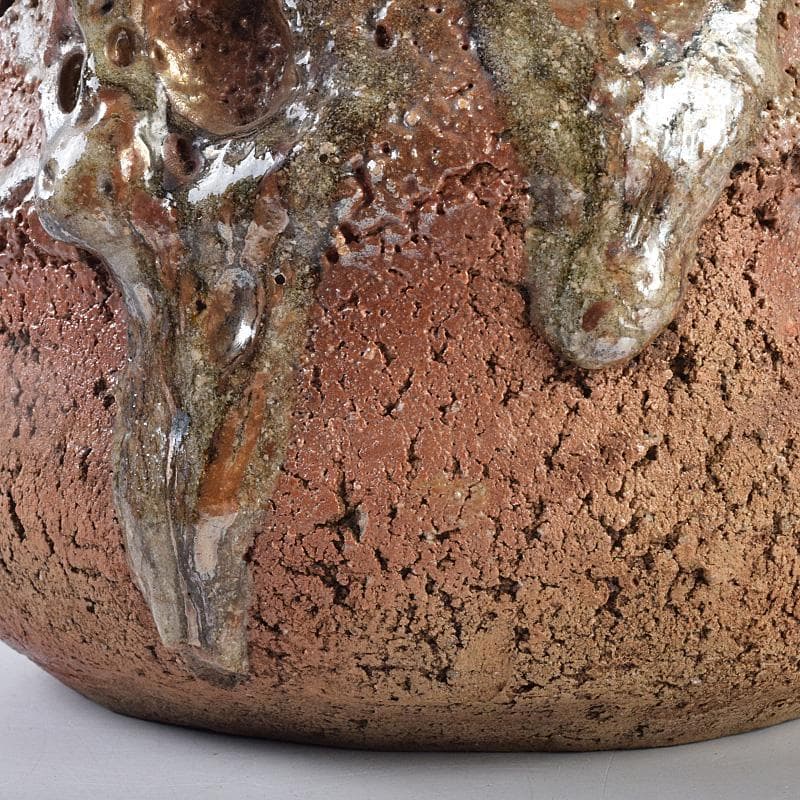 北大路魯山人作　信楽焼　水指　共箱　D　R9032B