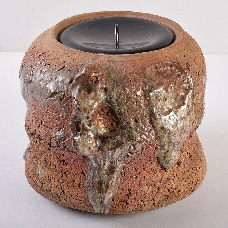 北大路魯山人作　信楽焼　水指　共箱　D　R9032B