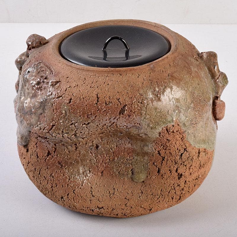 北大路魯山人作　信楽焼　水指　共箱　D　R9032B