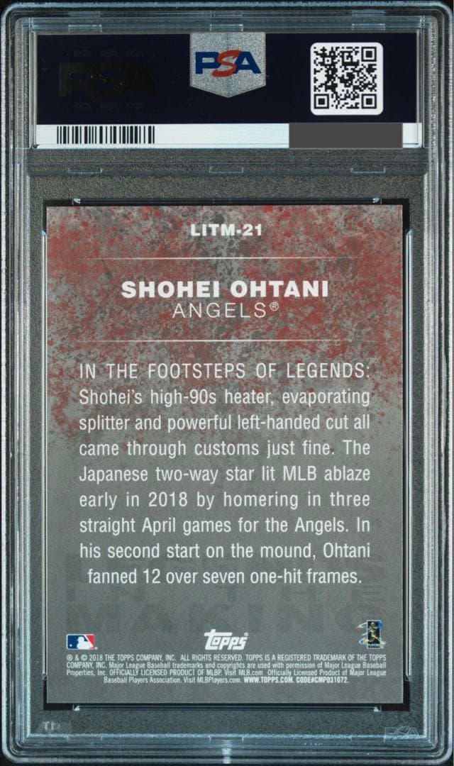 【PSA10】 Topps 2018 大谷翔平　RC