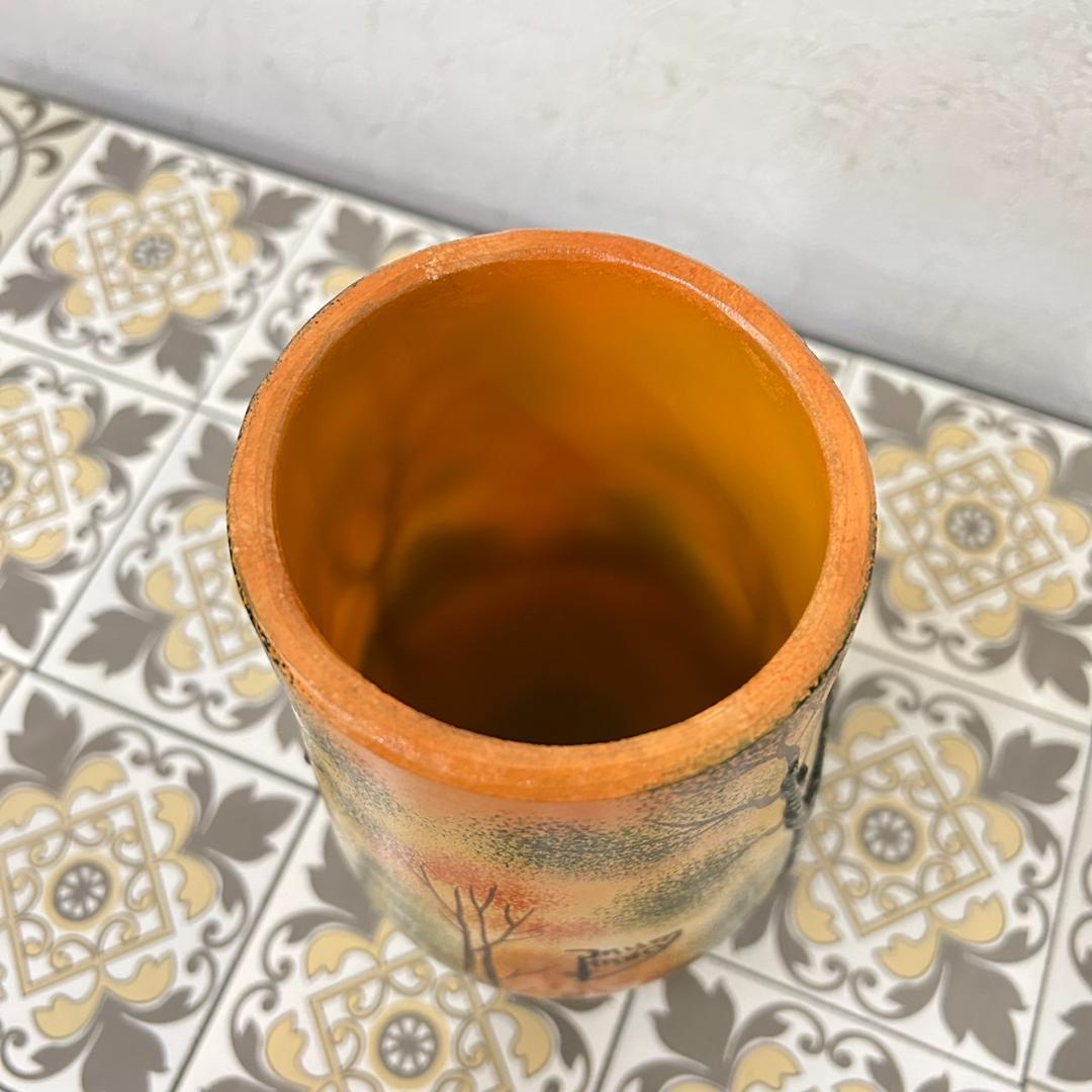 ドームナンシー 筒型　花瓶　高さ18cm 被せガラス　アンテルカレール　幹立体