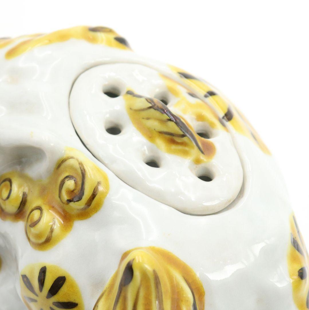 横山豊介作 飾香炉 唐獅子 九谷焼 共箱　C458　NT5