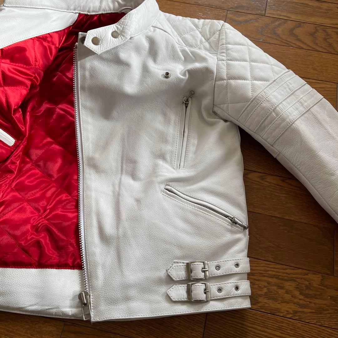 HORＮ WORKS ホワイトライダースジャケット Sサイズ