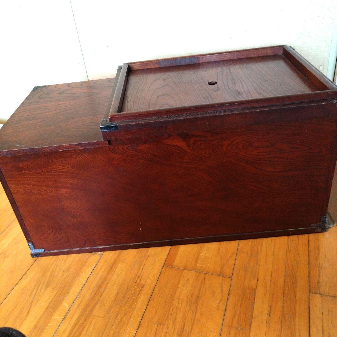 昭和レトロなアンティーク　　木製長火鉢　引き出し付