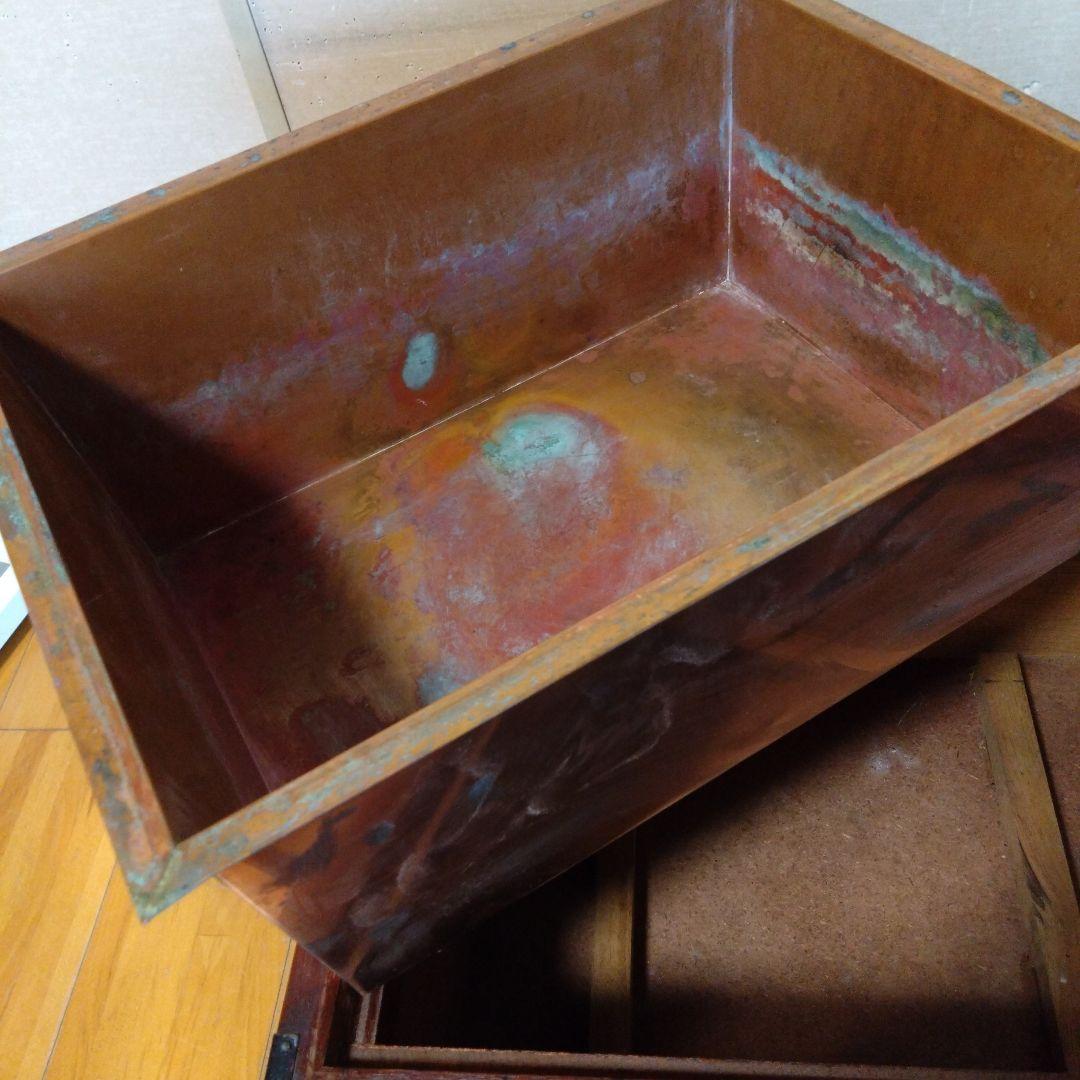 昭和レトロなアンティーク　　木製長火鉢　引き出し付