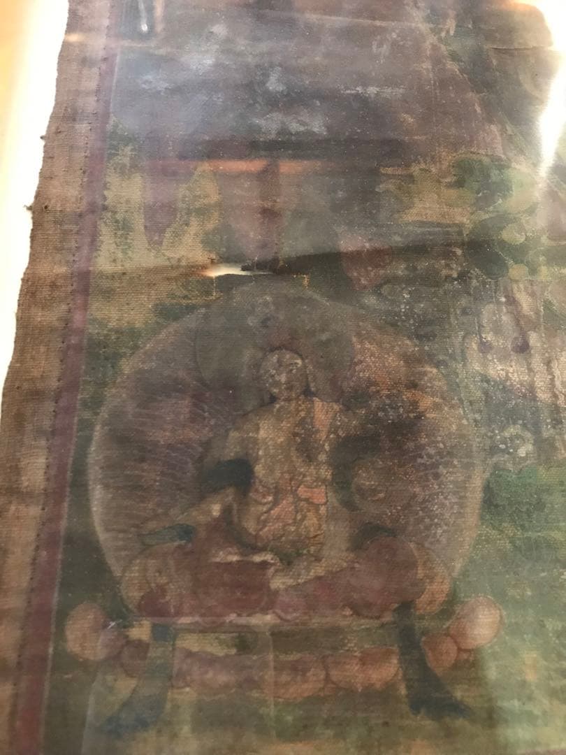 タンカ 仏画 肉筆 骨董 十一面観音 額付き