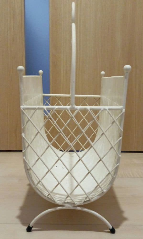 アイボリー フラワーモチーフ バスケット