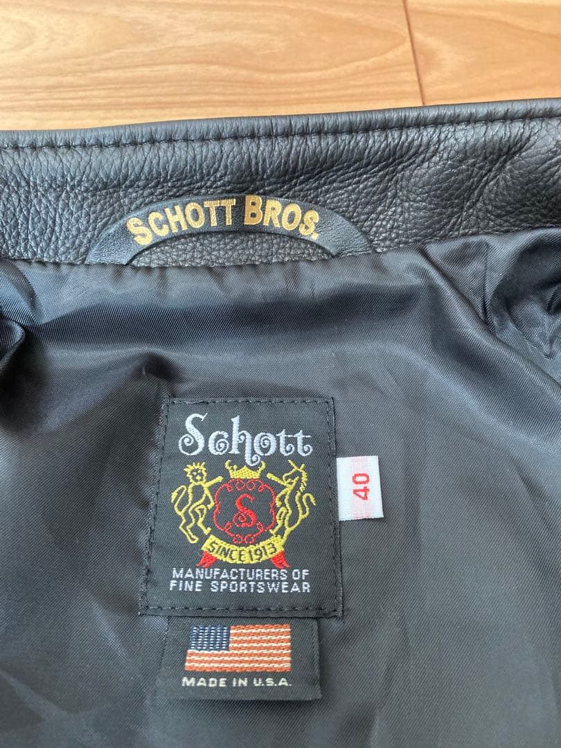 Schott ショット黒　シングルライダース　541xx 40 ニューネイキッド