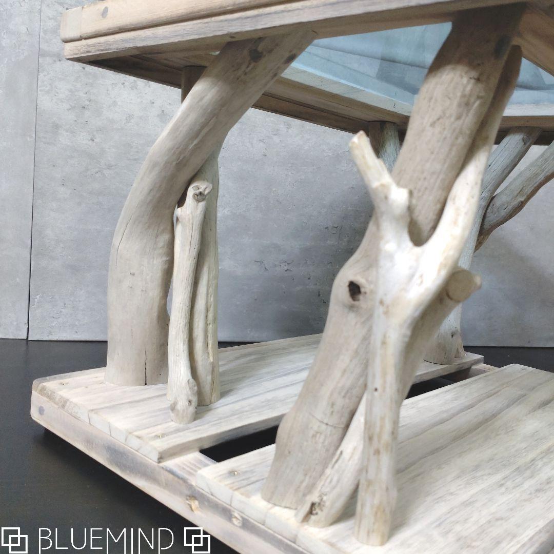 No.1163 アクリル×流木の間接照明付きローテーブル 流木インテリア