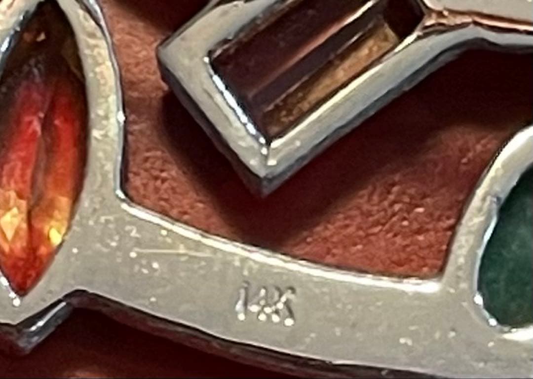 1回のみお値下げ❣️1石ずつネットで買ってベトナムにオーダーのK14WGブローチ