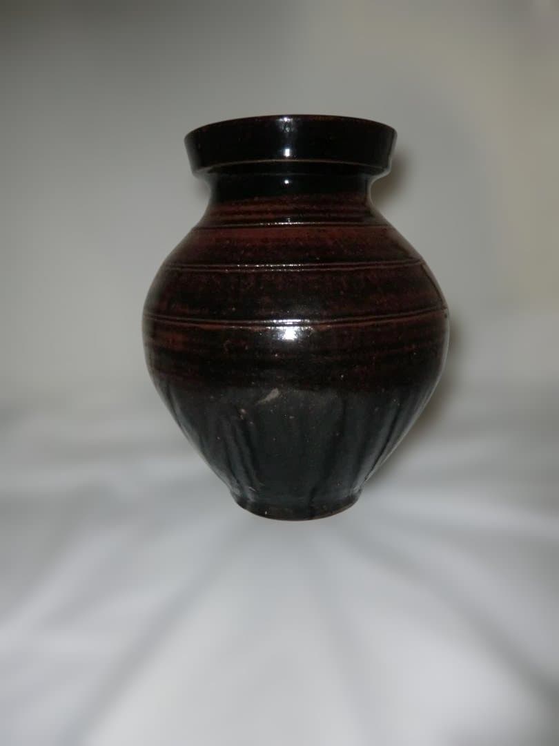 立杭焼　　市野弘之　　天目壺　　木箱入り