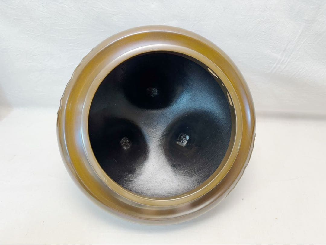 未使用 茶道具 釜師 佐藤浄清造 唐銅朝鮮風炉釜 真形釜添 野々田電熱器 敷板