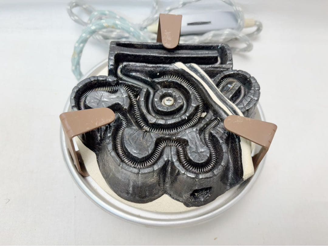 未使用 茶道具 釜師 佐藤浄清造 唐銅朝鮮風炉釜 真形釜添 野々田電熱器 敷板