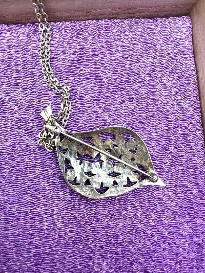 浅井盛征　花銀　ペンダントブローチ　銀製　シルバー925