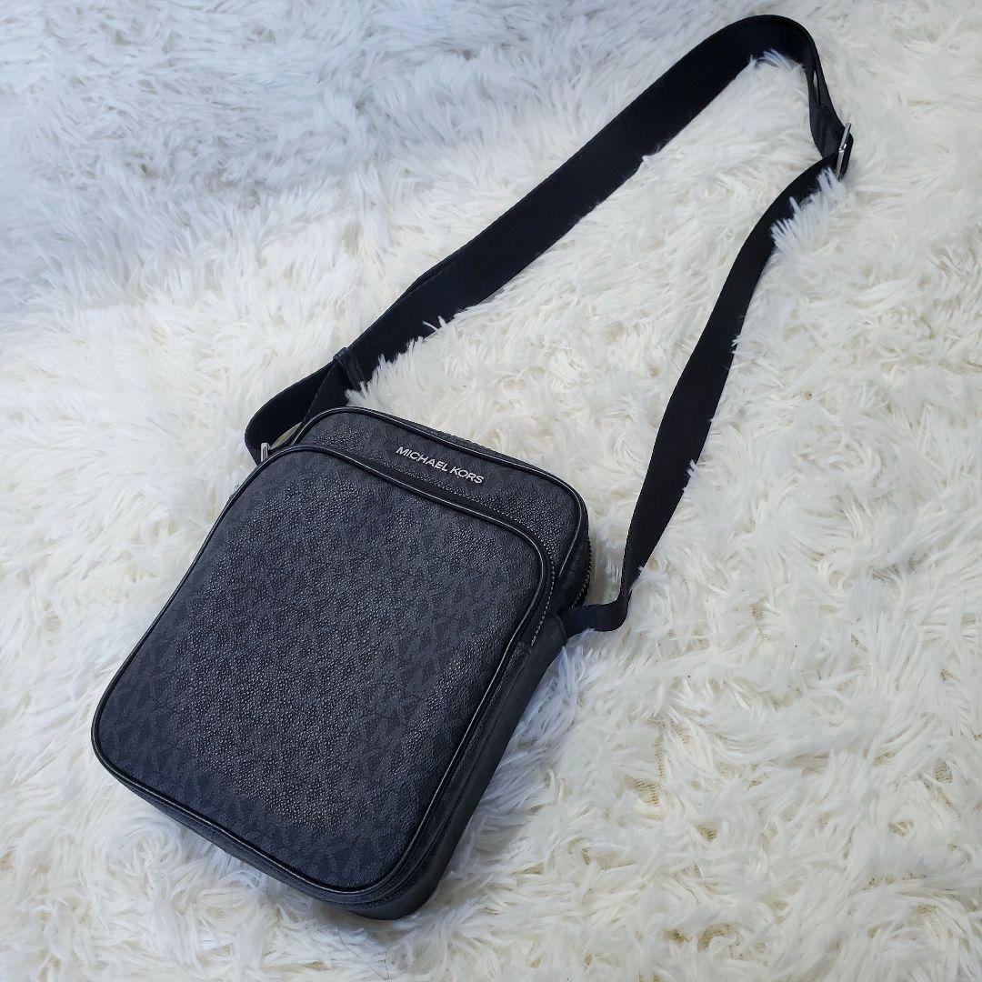 【美品】MICHAEL KORS ショルダーバッグ MKロゴ シグネチャー 黒