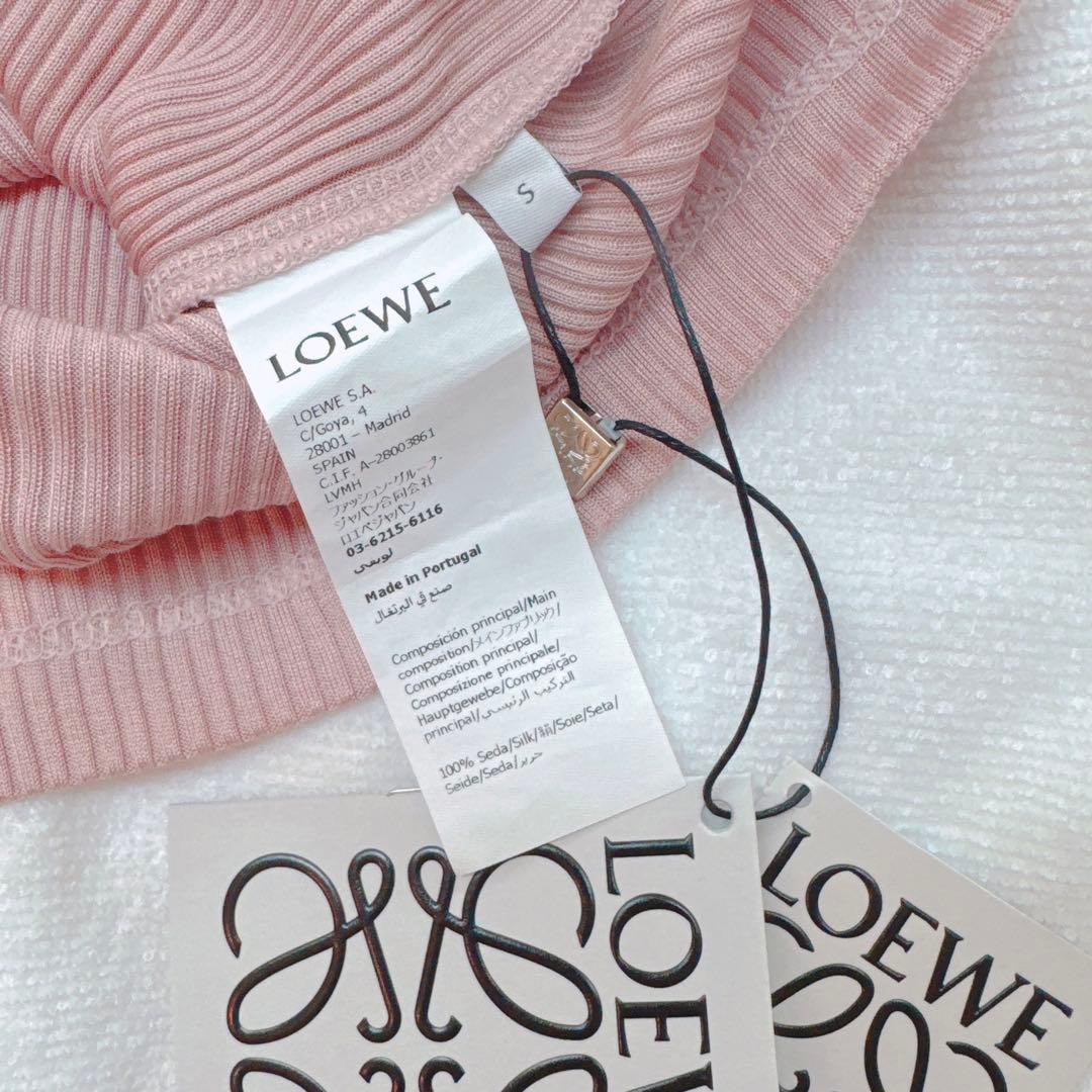 そ*ら様 2025SS ロエベ loewe アナグラムタンクトップ シルク ピン