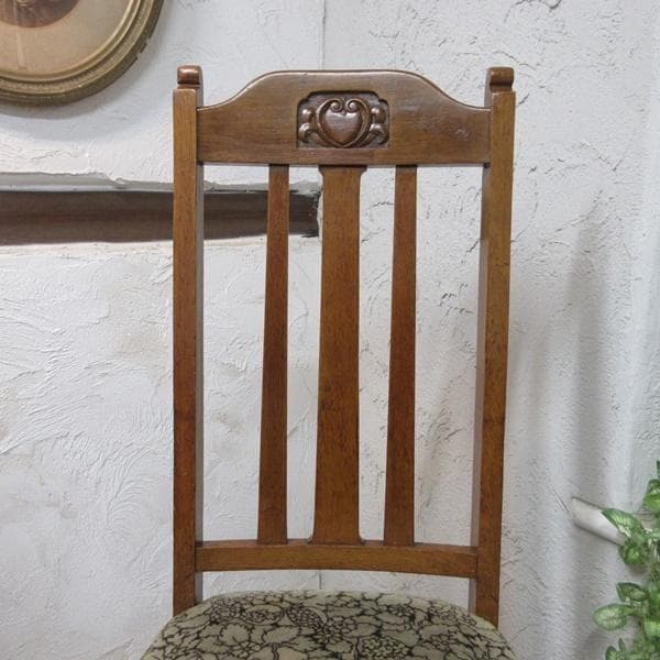 イギリス アンティーク 家具 ダイニングチェア 張りぐるみ椅子 英国 4107d